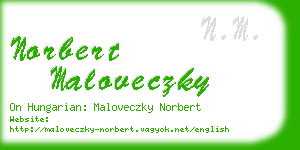 norbert maloveczky business card